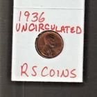 1936     UNCIRCULATED  LINCOLN CENT  ~ BRILLIANT UNC~   RS COINS #24A FREE SHIP
