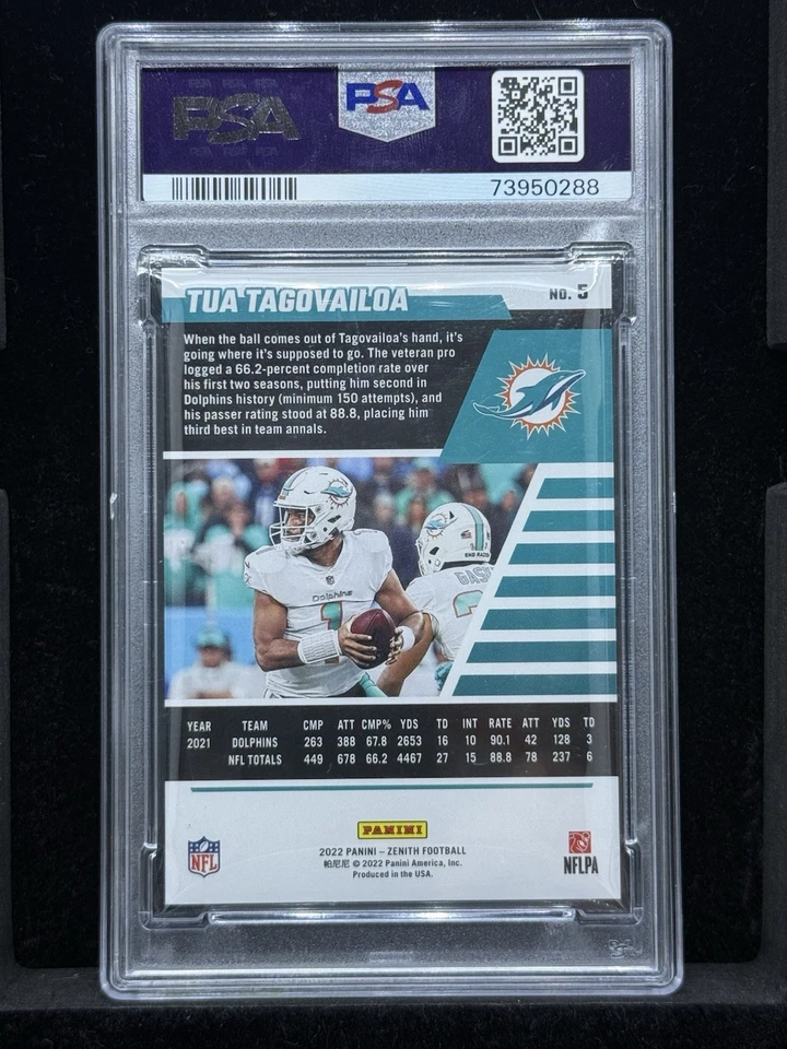 Tua Tagovailoa /10!!! PSA 10!!! 2022 Panini Zenith ARTIST PROOF GOLD /10 SSP🔥#5 - Image 2 of 2