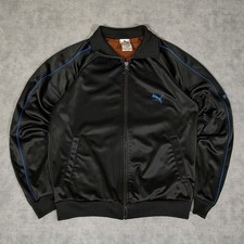 VTG 90s Puma Black/blue stripe streetwear sportswear warm up jacket mens Small