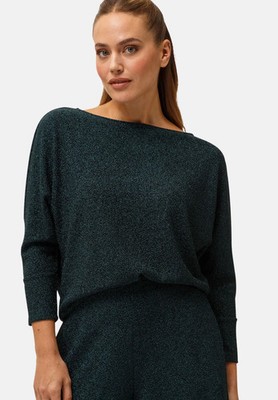 Zero - NEU - Langarm Damenshirt mit Glitzereffekt | Größe: 38 | Farbe: Grün