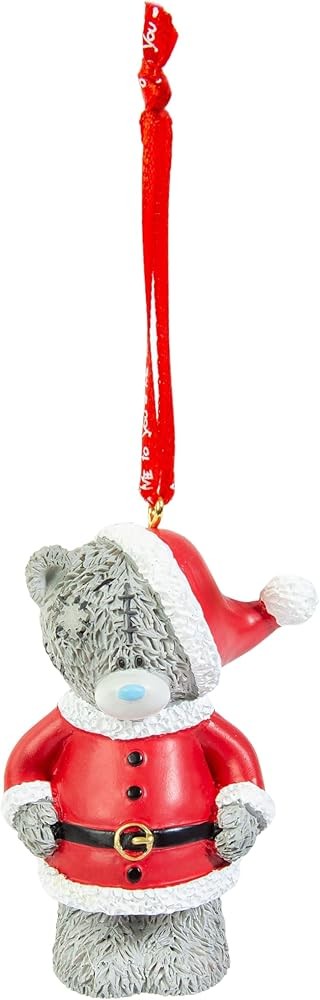 Me To You Tatty Teddy Dressed As Santa Tree Decoration With Satin Ribbon Official Collection - Grey - Image 2