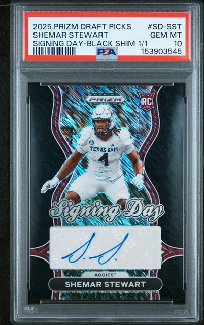 2025 Panini Prizm Draft Picks - Shemar Stewart Black Shimmer Auto 1/1 PSA 10