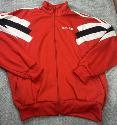Vintage Team USA Track Jacket Mens L Adidas 90s Red Black White