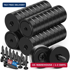 36 Pack Neodymium Magnets with Screws 20LB Heavy Duty Countersunk Black Magnets