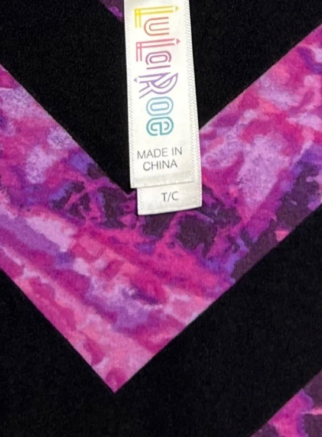 LuLaRoe Leggings TC Alto Curvilíneo Halloween ROSA Raro Tie Dye CHEVRON Colorido Suave Foto 4 de 4