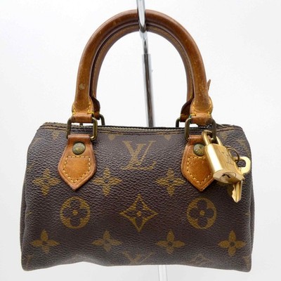 LOUIS VUITTON Mini Speedy 2Way Hand Bag Monogram Leather Brown M41534 16YD393