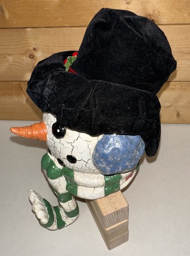 The Original Christmas Collection Paper Pulp Stocking Holder SNOWMAN Homespun - Picture 2 of 15