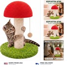 Mushroom Cat Scratching Post 11" for Kitten & Small Cats, Mini Cat Tree Stabl...