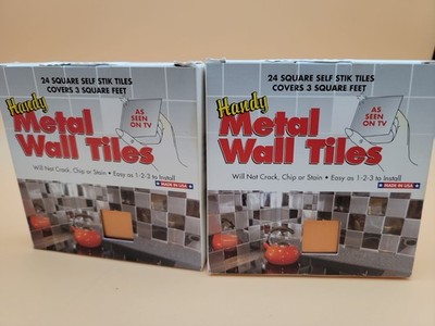 2 Boxes Handy Metal Copper Wall Tiles  New Open Box 48 Tiles