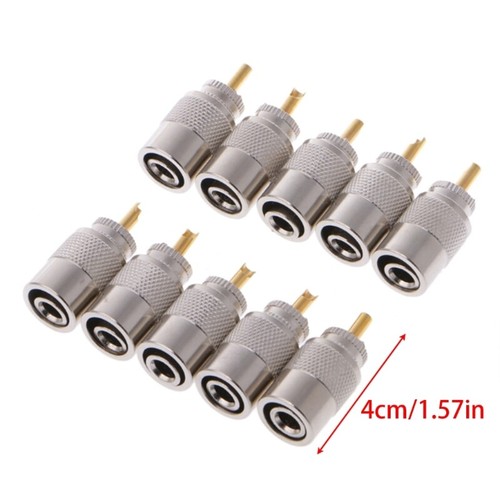 10 Pcs UHF PL-259 Male Solder RF Connector Plugs For RG8X Coaxial Coax Cable - Zdjęcie 8 z 8