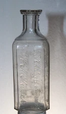 THE CALDWELL PHARMACY W N HASLER MEDICINE BOTTLE MILLVILLE  4 3/4''