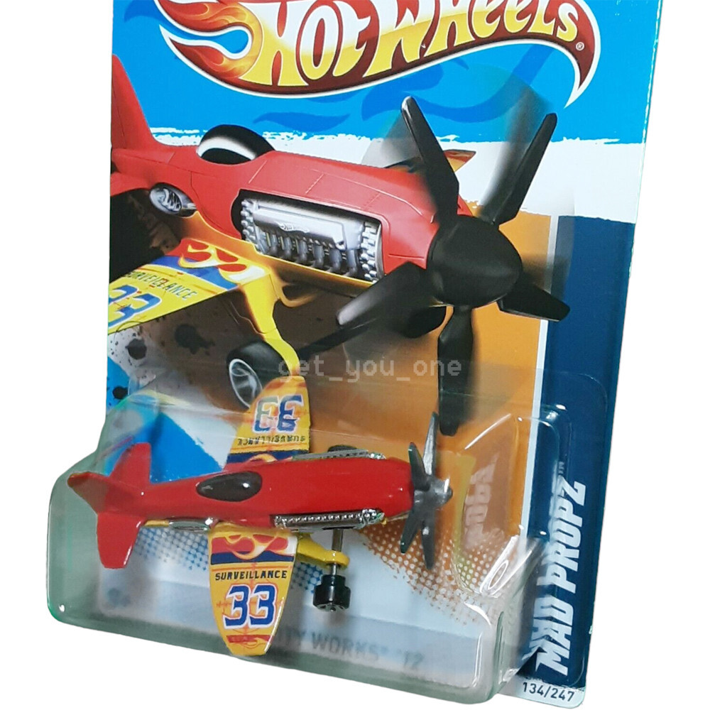 Hot Wheels MAD PROPZ Red Plane 2012 #134/247 HW City Works 4/10