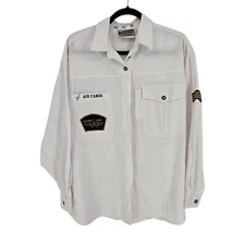 Vintage Gitano woman 20W white 80s military style hidden button up dead stock