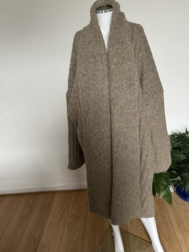 ZARA WOMEN NEW RIBBED KNIT COAT SIZE L S REF. BEIGE | 5536/158 - Picture 7 of 10
