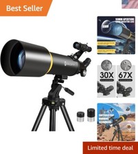 Lightweight 90mm 600mm Refractor Telescope with Adjustable Tripod  Accessories