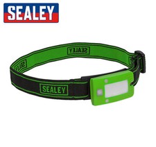 Sealey GREEN Rechargeable COB LED Head Light Lamp with Auto Sensor 4hrs Run Time