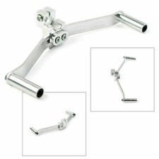 1PC Motorcycle Dual Way Gear Shift Lever Footrest Pedal Shifter SilverAluminum