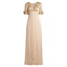 Sachin Babi NWT Alli Puff-Sleeve Satin Gown in Champagne Size 8 MSRP 285