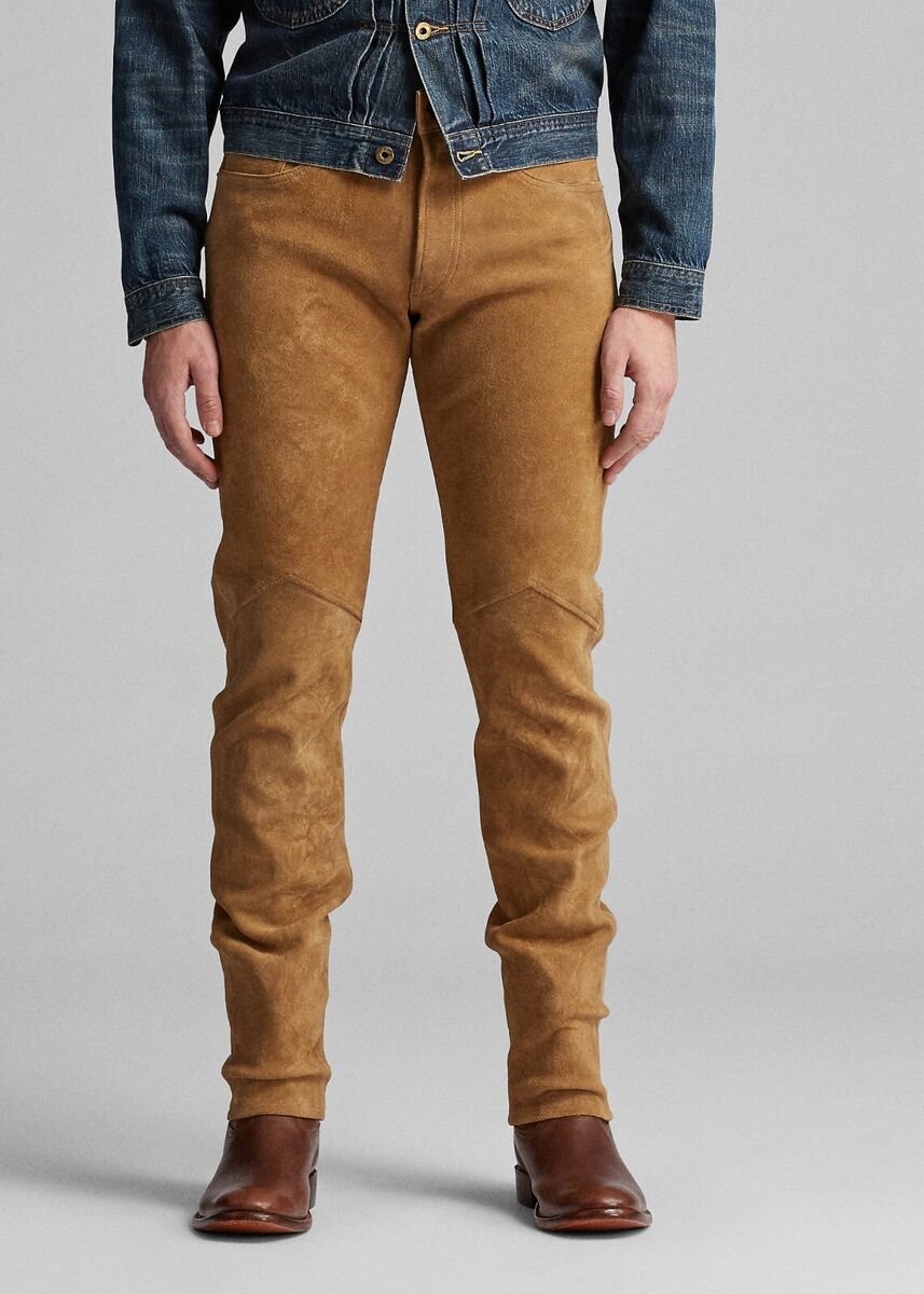 New RRL Ralph Lauren 1950s Suede Slim Fit Tan Stretch New RRL Ralph Lauren 1950s Suede Slim Fit Tan Stretch