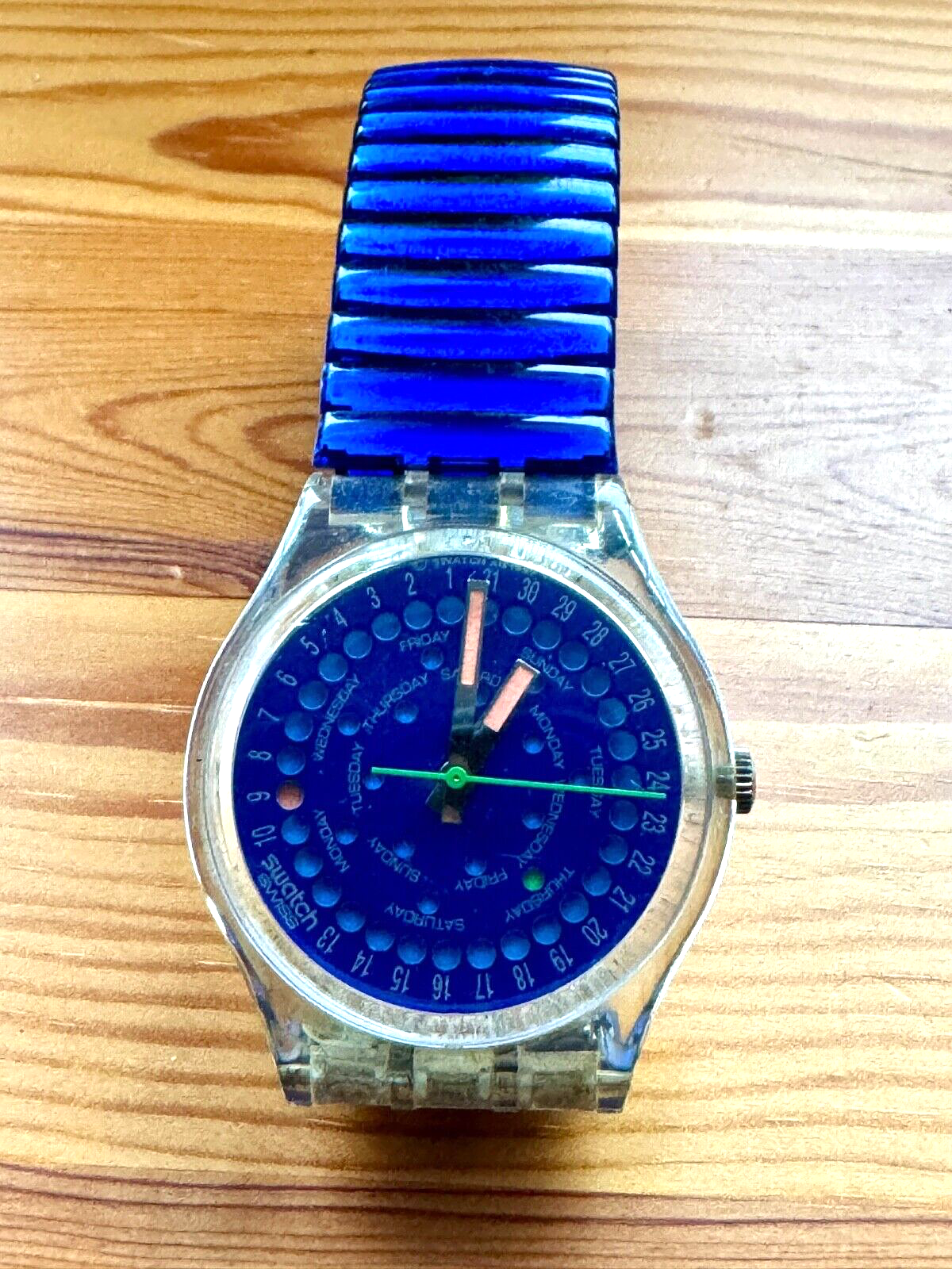 Vintage 1992 Swatch GK708 DROP Blue Gent Watch