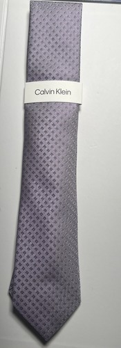 Calvin Klein Neck Tie Silk Blend Grey/silver Plaid Pattern MSRP $69.50 NWT - Picture 2 of 3