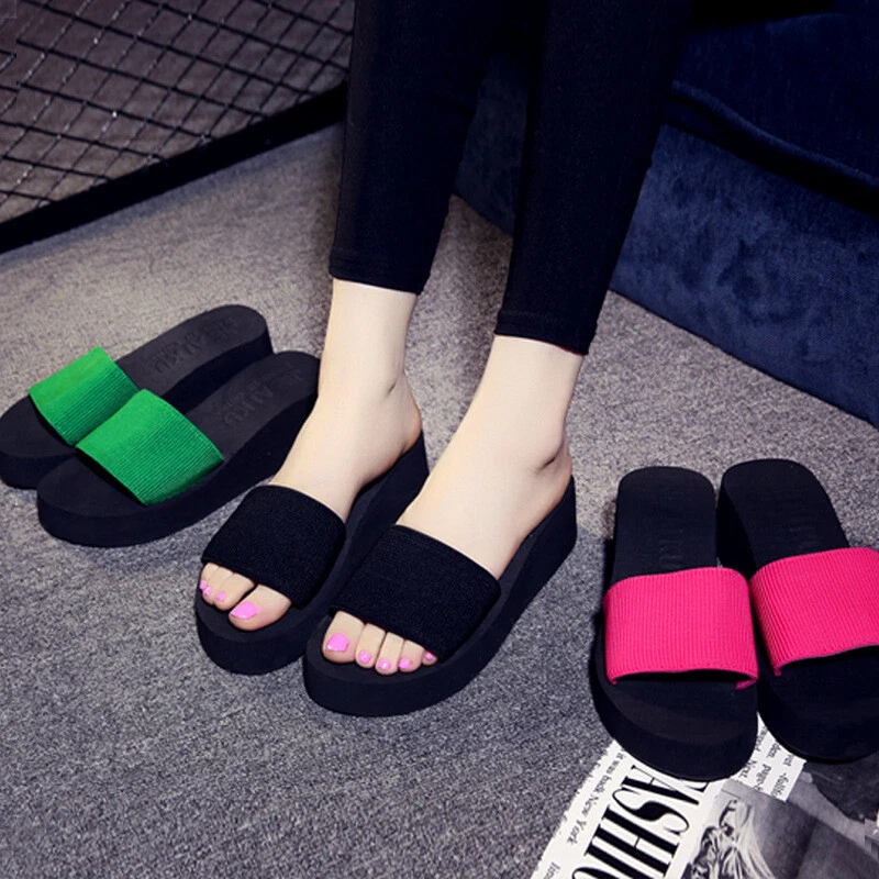 New Balance　9060 summer 24.5cm Ladies Womens Summer Wedge Heels Slip On Slides Mules Sandals