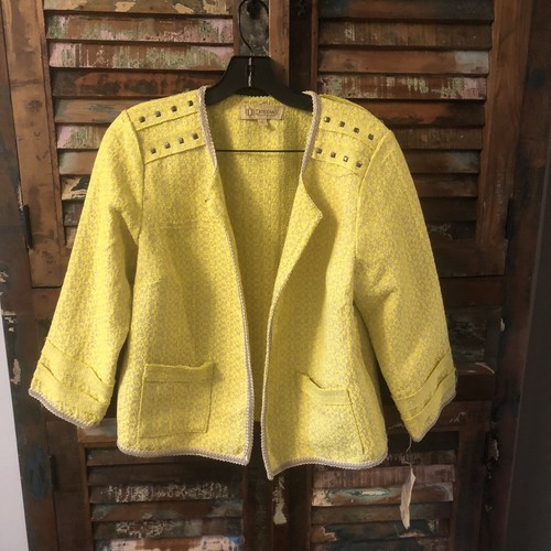 NWT Democracy Yellow Boucle Jacket 