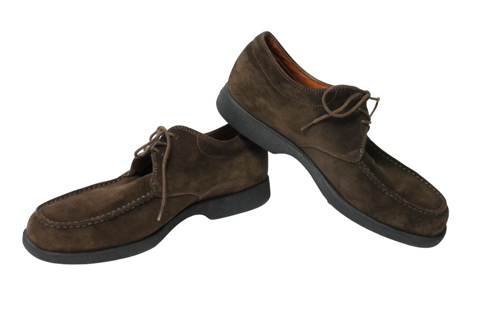 TOD'S Chaussures Homme Ue 41 Daim Cuir Lacet Marron Derby Italie Fabriqué - Photo 4/4