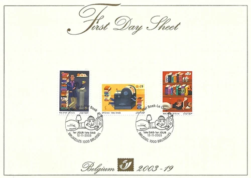 [FDS113] Belgium FDS 2003-19 Literature First Day Sheet SUPERB
