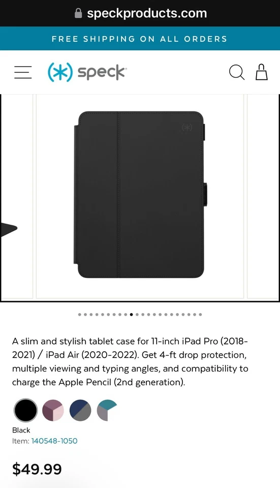 Genuine Speck iPad (Air 5th & 4th) Gen Generation 10.9" Smart Folio Case Cover - Image 3 of 4