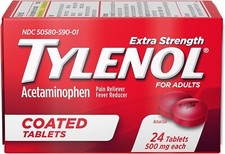 Tylenol Extra Strength Coated Tablets 500 mg, 24 count