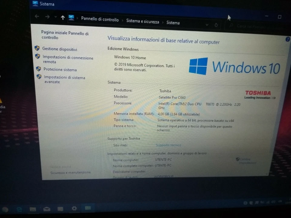 Laptop Toshiba Satellite C660D - Immagine 4 di 4