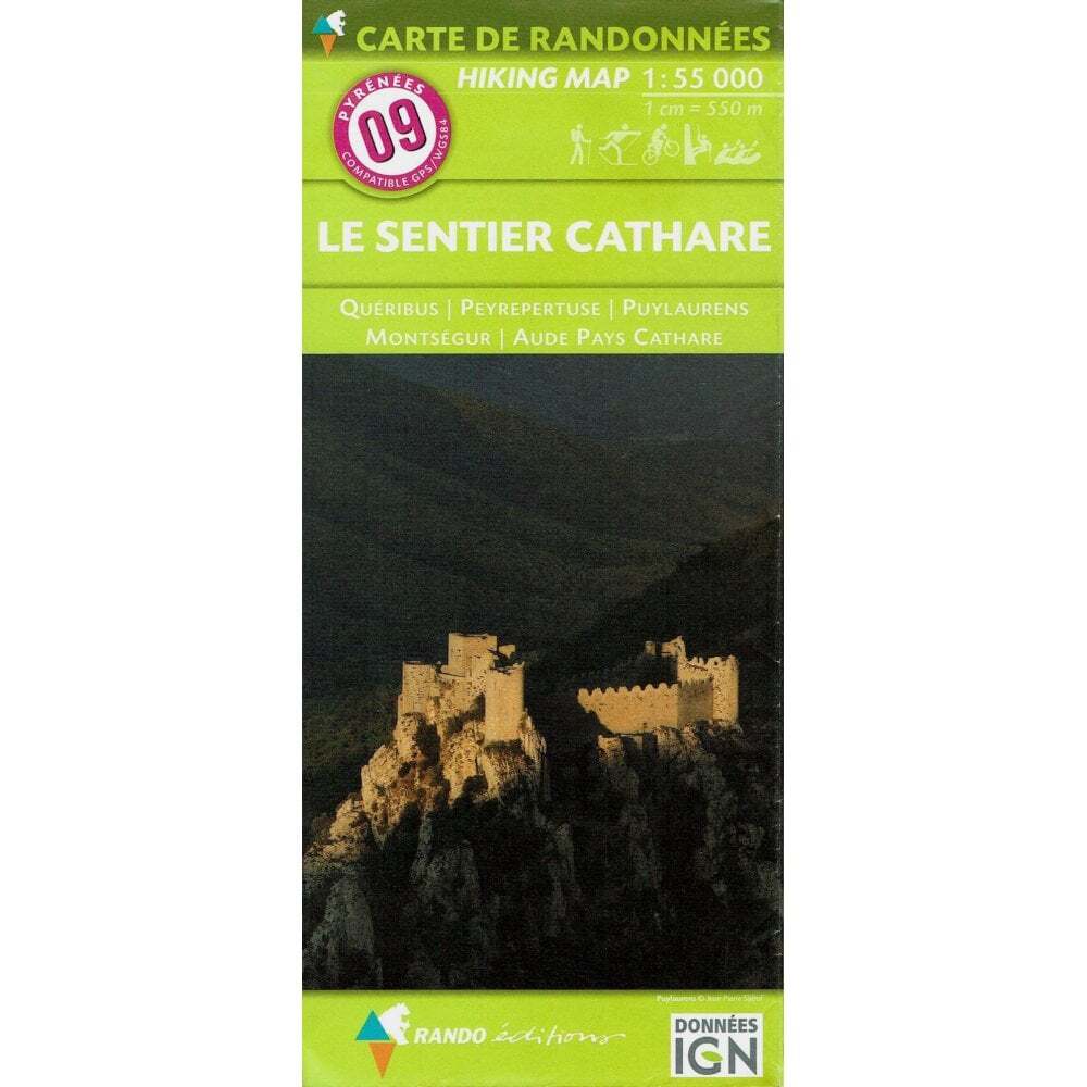 Pyrenees Map: 09 Le Sentier Cathare Rando Editions France walking hiking