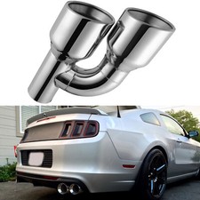For Ford Mustang Shelby Gt350 Dual Wall Exhaust Tip Slant Cut 2.5in Quad 4 Out