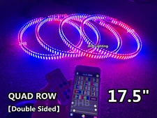 JHB 4x 17.5" QUAD ROW Double Sided LED CHASING Flow Trucks Wheel Rim Lights Set