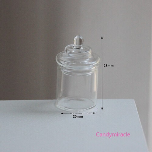 Maßstab 1:12 Puppenhaus Miniatur Mini Glas Jar Mit Deckel Flaschen Küche Zubehör - Picture 3 of 6