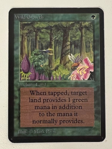 Magic the Gathering MTG Alpha Wild Growth LP (Beta Bob)
