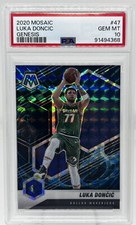 PSA 10 GEM MT 2020-21 Panini Mosaic Luka Doncic Genesis Prizm Lakers