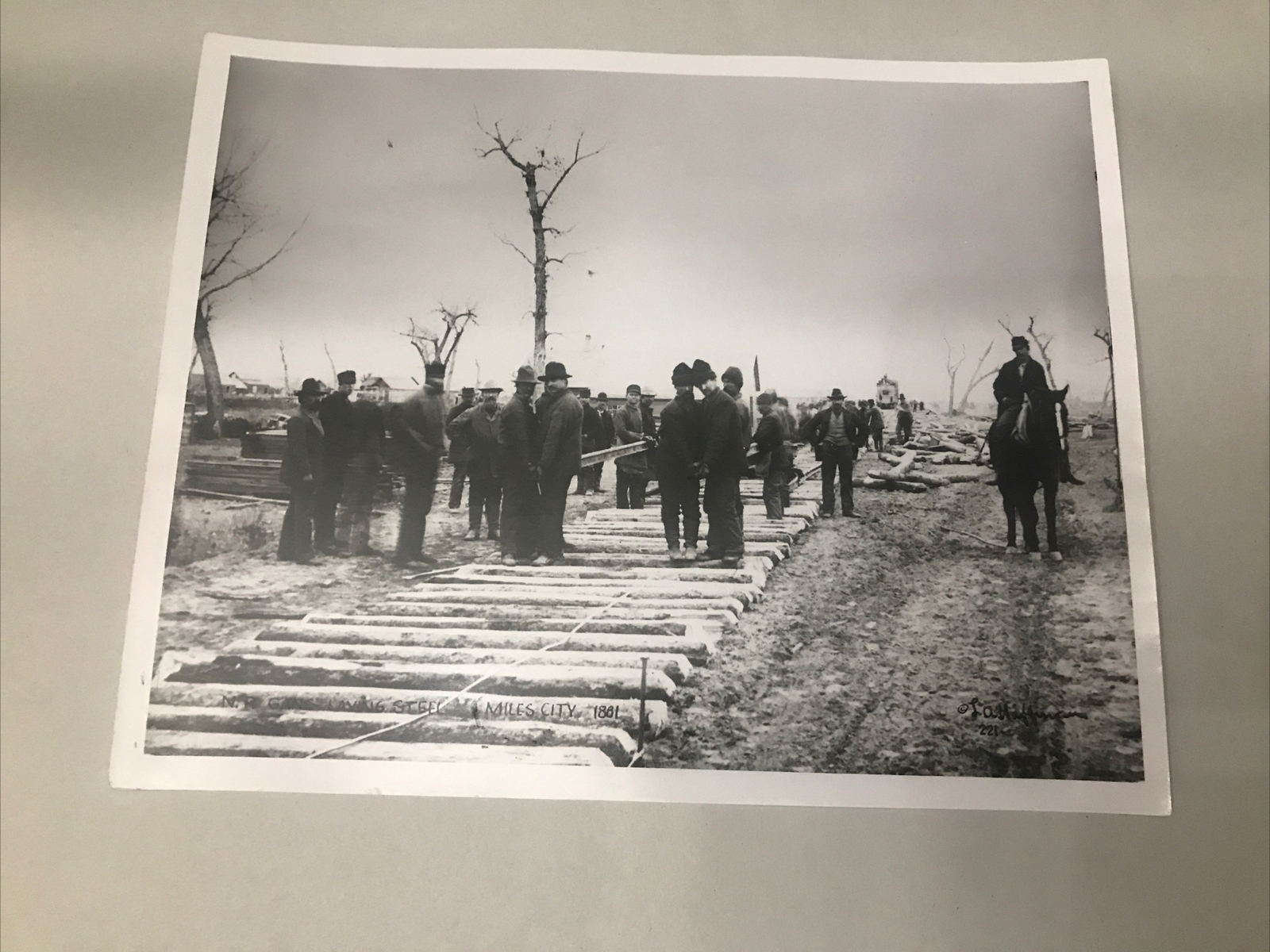 L.A. Huffman Gang Laying Steel Miles City Railroad Montana 1881 eBay