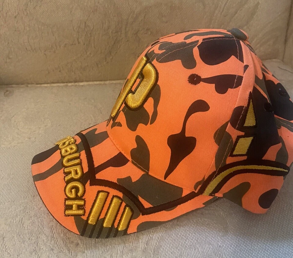 Gorra naranja camuflada Pittsburgh City Hunter ajustable bordada Foto 2 de 4