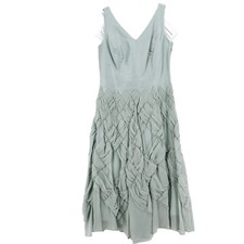 NWOT J. Peterman Dress 100% Silk Sleeveless Midi Sage Gray STUNNING!! Size 2