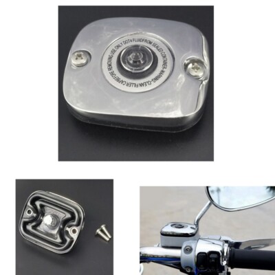Chrome Brake Fluid Cap Fit for Harley Davidson Sportster Softail Dyna Road King