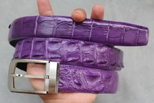 NO JOINTED - Purple Alligator Crocodile Print Leather MEN'S Belt