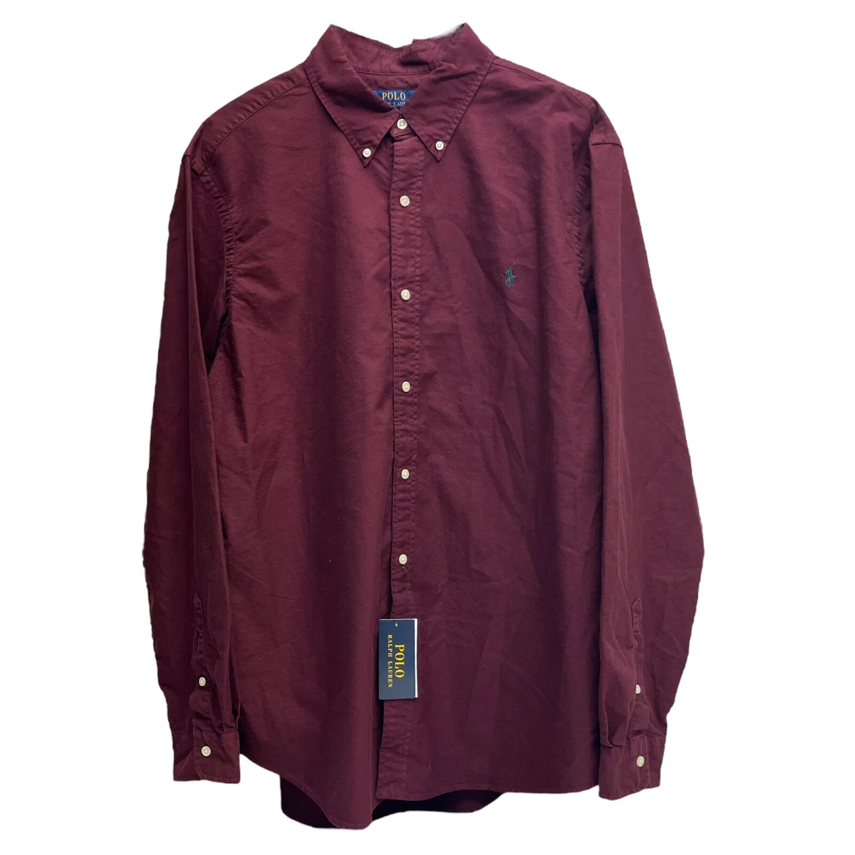 Burgundy polo button store down