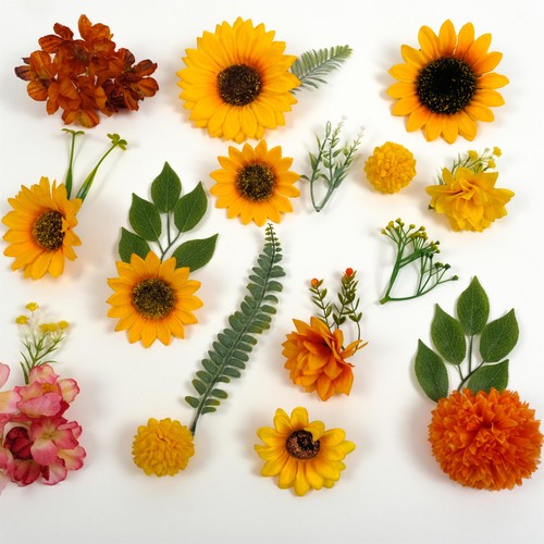38 STCK. Mix Sonnenblume Hortensie Blatt Combo gefälschte Blume zum Selbermachen Handwerk Dekor Zubehör - Bild 8 von 10