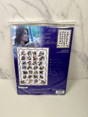 Janlynn Platinum ''Bird Alphabet'' Vintage Cross Stitch New 16''x23'' #125-262