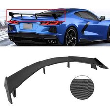 For 20-25 Chevy Corvette C8 Z51 Rear Trunk Spoiler High Wing Carbon Fiber Look