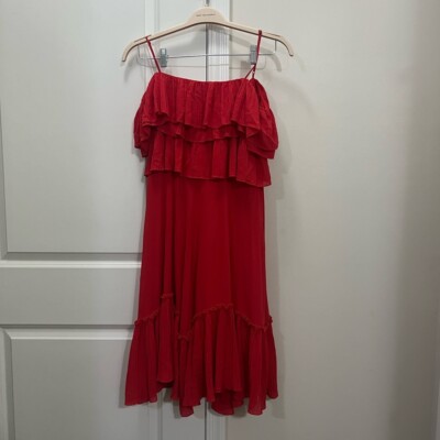 halston heritage dress red Vintage Halston Heritage Dress - Gorgeous Y2K Cranberry Red Evening Dress W  Balloon Sleeves - 2000s Red Halston Dress M