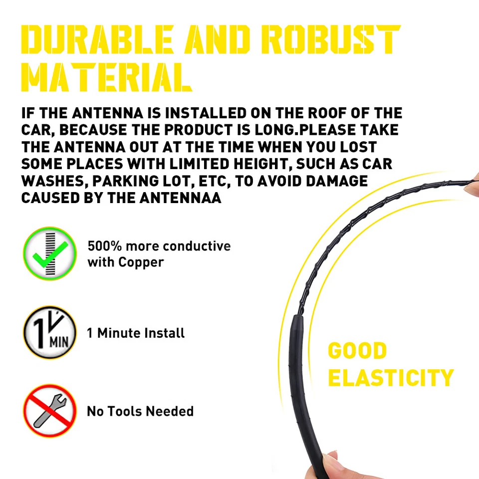 Antena Corta 9" Radio Coche Mástil FM Alimentación AM Para Nissan Toyota Frontier Tacoma Foto 4 de 4