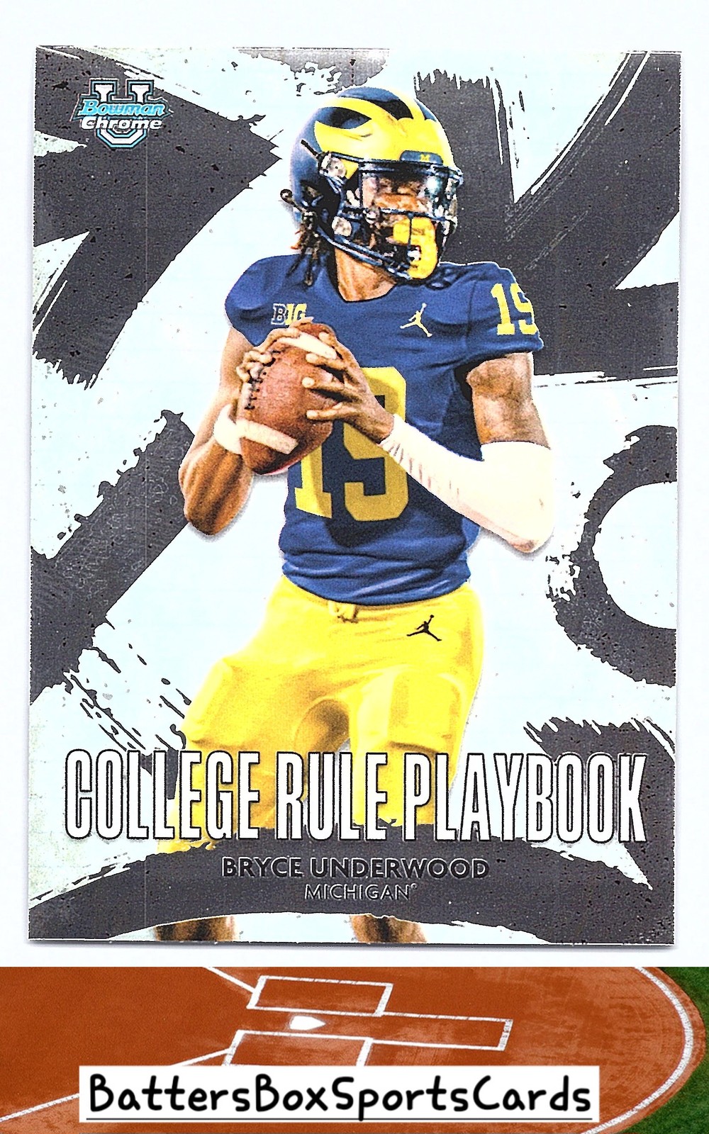 2025 Bowman University Chrome #CRP-6 Bryce Underwood College Rule Playbook